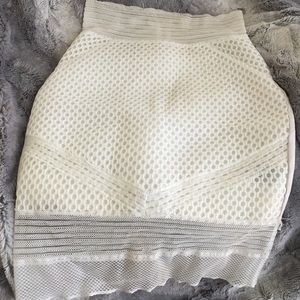 Bebe Mesh Detail Midi/Mini Skirt
